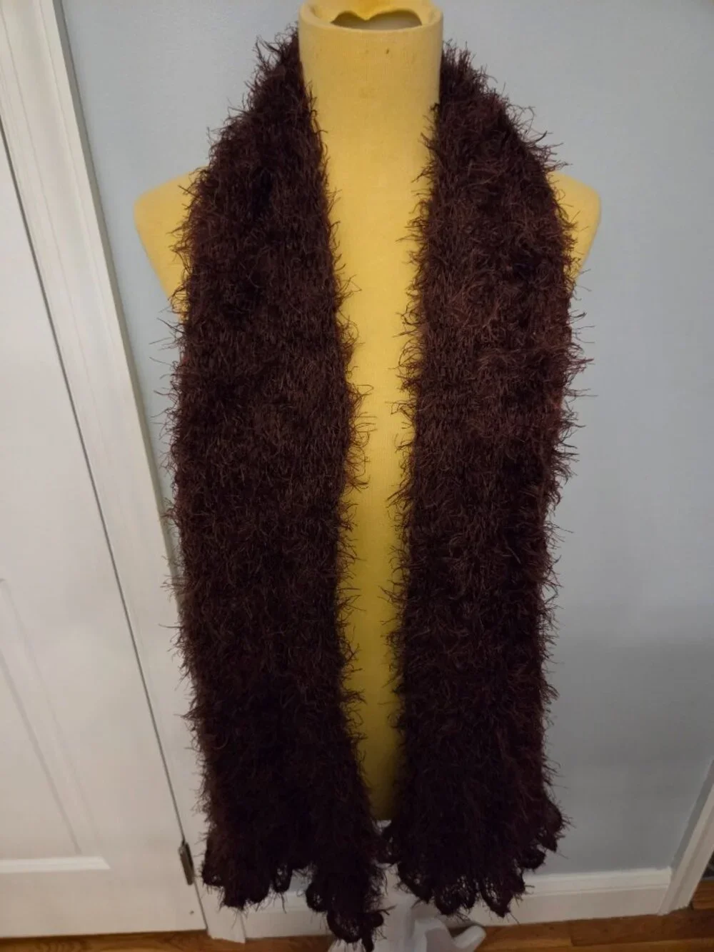 Brown Plush Furry Scarf